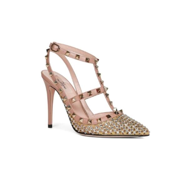 Valentino Garavani Shoes - Valentino Garavani Pumps Rockstud Crystal Cage Nude - 40 (US 10)